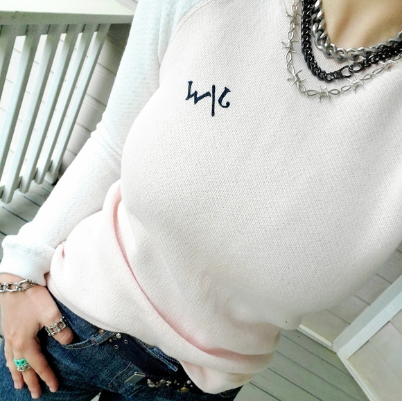 Jack Wills Embroidered Contrast Logo Pastel Knit Preppy Two-tone Sweater Jumper - Picture 5 of 12